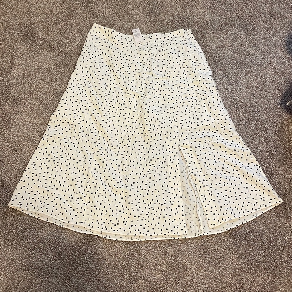 Loft - Polka Dotted High Waisted Midi Skirt